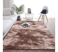 GUOGHUI Alfombras Infantiles 200 x 230 cm Diseño Tie Dye Shaggy Piel de Cordero Oveja Resistente Humedad Adecuado para Salón Dormitorio, Marrón