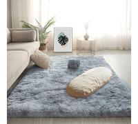 GUOGHUI Alfombras Salón 80 x 140 cm Diseño Tie Dye Alfombras Salón Pelo Largo Antideslizante para Dormitorio Comedor, Gris Claro