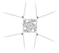 Guoguonb Cadena de rompecabezas personalizada 4 collares mejores amigos para siempre rompecabezas de acero inoxidable cadena de promesa mejores amigos collares BFF joyas regalos para mejores