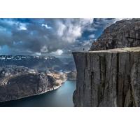 GUOHLOZ Puzle de 1000 Piezas, Puzzle para Adultos, Impossible Rompecabezas, Colorido Juego de Habilidad para Toda la Familia, Puzzle para Adultos, Noruega, Roca Catedral, Preikestolen, 75x50cm