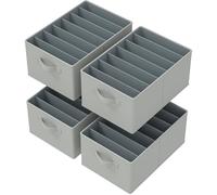 GUOHNHE Juego de 4 Organizadores de Cajones, Plegable Organizador Ropa Interior, Para Camisetas, Pantalones Cortos, Faldas, Gris, 40 x 30 x 20 cm, XSNY14GL-4