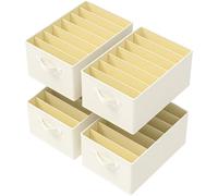 GUOHNHE Juego de 4 Organizadores de Cajones, Plegable Organizador Ropa Interior, Para Camisetas, Pantalones Cortos, Faldas, Beige, 40 x 30 x 20 cm, XSNY14BEL-4