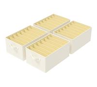 GUOHNHE Juego de 4 Organizadores de Cajones, Plegable Organizador Ropa Interior, Para Camisetas, Pantalones Cortos, Faldas, Beige, 40 x 30 x 21 cm, XSNY13BEL-4