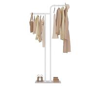 GUOHNHE Perchero de Pie, Moderno Colgador de Ropa de Doble Columna, Metal Perchas Independientes con Placa Inferior de Roca Gruesa, para Entrada, Dormitorio, 180 cm, Blanco, GYJ401W