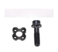 GUOHOQIX Juego de Arandelas y Tornillos para Bicicleta, aleación de Titanio, Color Negro, diseño de Media Luna, Tornillo de fijación del desviador Delantero y Junta.