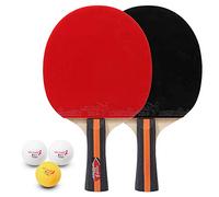 GUOHOQIX Paletas de Pong para Tenis de Mesa, Juego de Raquetas Profesionales con Pelotas, Agarre cómodo, Control de Giro Mejorado, Funda portátil para Juegos en casa del Club