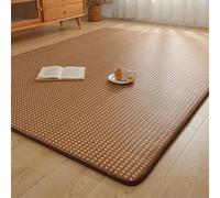 GUOIOOI Colchón de futón japonés, Estera for Dormir de Suelo Plegable y portátil, Estera de ratán, Estera de Tatami for meditación Yoga Zen(Light Brown,150x200cm)