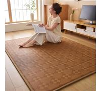 GUOIOOI Esterilla de Tatami Japonesa Tradicional de bambú y ratán, colchón futón japonés Enrollable, Esterilla Gigante de Espuma viscoelástica for meditación y Juego Zen.(Hazel,100x200cm)