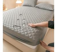 GUOIOOI Waterproof Mattress Protector,Quilting Queen Fitted Sheet Only with Deep Pocket Full-Wrap Elastic,Soft Dirt-Proof Mattress Coverfor Adults & Dorm Living Machine Washable(Light Gray,180x200cm)