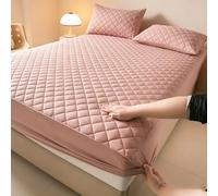 GUOIOOI Waterproof Mattress Protector,Quilting Queen Fitted Sheet Only with Deep Pocket Full-Wrap Elastic,Soft Dirt-Proof Mattress Coverfor Adults & Dorm Living Machine Washable(Pink,180x200cm)