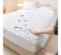 GUOIOOI Waterproof Mattress Protector,Quilting Queen Fitted Sheet Only with Deep Pocket Full-Wrap Elastic,Soft Dirt-Proof Mattress Coverfor Adults & Dorm Living Machine Washable(Wei,180x220cm)
