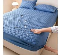 GUOIOOI Waterproof Mattress Protector,Quilting Queen Fitted Sheet Only with Deep Pocket Full-Wrap Elastic,Soft Dirt-Proof Mattress Coverfor Adults & Dorm Living Machine Washable(Light Blue,120x200cm)