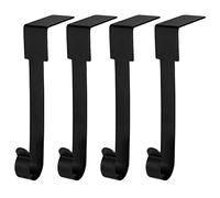 Guojanfon Paquete de 4 soportes para medias de Navidad, ganchos de metal para colgar medias de Navidad, soportes para calcetines para repisa para decoraciones de Navidad (negro)
