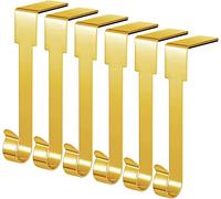 Guojanfon Soportes para calcetines de Navidad, ganchos para chimenea, ganchos para chimenea, gancho para calcetines de Navidad, colgador de chimenea para decoraciones de fiesta de Navidad (6 dorados,