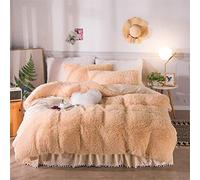 Guojm Fleece Cozy Cozy Bedding Juego de edredón de Lana de 1 Cubierta nórdica 1 Sapa de Cama 2 Casas de Almohadas súper Suave, Naranja, Rey