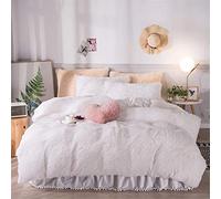 Guojm Fleece Cozy Cozy Bedding Juego de edredón de Lana de 1 Cubierta nórdica 1 Sapa de Cama 2 Casas de Almohadas súper Suave, Rey