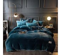 Guojm Winter Warm Solid Velvet Velvet Vivet Tuber Doble Espesado súper Suave Acogedor Dormitorio Doble Cama de Cama colchonada de Cama (Azul 200 * 220 cm)