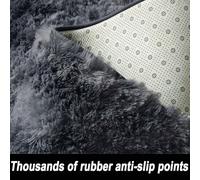 GUOJUN Alfombras Salón Pelo Largo 370 x 450 cm Antideslizante Super Suave Pelo Largo Fluffy Alfombra Salon para Sala de Estar Personalizable, Rectangular para Salón O Dormitorio, Gris Oscuro