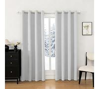 GUOJUN Cortinas Opacas 50 x 70 cm Modernas Opacas con Ojales Cortinas Blackout Anti Luz Acustico Privacidad para Salon Dormitorio Cocina, Blanco