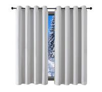 GUOJUN Cortinas Opacas 50 x 70 cm Opacas con Ojales Modernas Blackout Cortinas Anti Luz Acustico Privacidad para Salon Dormitorio Cocina, Blanco