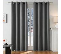 GUOJUN Cortinas Salon Modernas 130 x 195 cm Modernas Opacas con Ojales Cortinas Largas Anti Luz Acustico Privacidad para Salon Dormitorio Cocina, Gris Oscuro