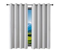 GUOJUN Cortinas Salon Modernas 180 x 210 cm Modernas Opacas con Ojales Cortinas Dormitorio Anti Luz Acustico Privacidad para Salon Dormitorio Cocina, Blanco
