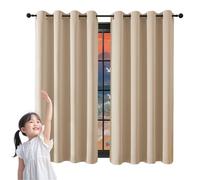 GUOJUN Cortinas Térmicas Aislantes Frío y Calor 70 x 150 cm Opacas con Ojales Modernas Cortinas Cortas Anti Luz Acustico Privacidad para Salon Dormitorio Cocina, Azul Oscuro