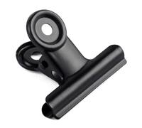 GUOKOFF 63mm Bulldog Clip,12 Piezas Grande Bulldog Clip, Pinza Bulldog Binder Clip, Metal Bisagra Clip para Oficina Escuela (Negro)