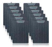 GUOKOFF A5 Portapapeles de Madera con Pinza, 12 Piezas Madera Portapapeles con Agujero Colgante, A5 Clipboard, Madera Portapapeles, Tableros con Pinza de Escritura