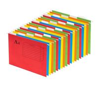 GUOKOFF Archivadores Colgantes A4, 20PCS Archivadores de Suspensión, Archivadores Colgantes con Pestañas e Inserciones (5 Colores)