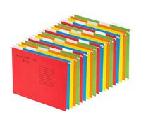 GUOKOFF Archivadores de Suspensión Foolscap, 20PCS Archivadores Colgantes FC, Archivadores Colgantes con Pestañas e Inserciones (5 Colores)