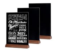 GUOKOFF Letreros de Pizarra A5, 3 Piezas Pizarras con Soporte, Doble Cara Pizarras Negra Decorativas con Madera, Cartel Pizarra Pequeña, Tableros de Tiza Para Menú, Bodas, Restaurante, Cafe