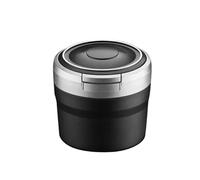 GUOLEIOO Cenicero para Automóvil, Cenicero para Seat Altea Altea XL Altea Freetrack, Cenicero Portátil para Exteriores de Acero Inoxidable sin Humo, Cenicero Automático con Luz LED,Silver