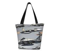 GUOLGP Aircraft Fighter Jets - Bolsa de hombro de verano con estampado de aviones de combate para viajes, salidas a la playa, viajes diarios, accesorios para mujeres y hombres