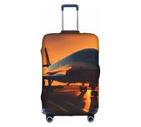 GUOLGP Airplane at Sunset - Funda decorativa con cremallera oculta para maleta, lavable, protector de equipaje de viaje, White, S