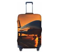 GUOLGP Airplane at Sunset - Funda universal para maleta, elástica, lavable, con doble cara, Black, S