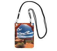 GUOLGP Arches National Park - Bolso cruzado para teléfono con estampado estándar, delgada, ligera, para viajes, correr, senderismo, compras, Black, Talla única