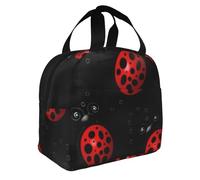 GUOLGP Art Ladybug Tracks - Bolsa de almuerzo aislada para adultos, funcionalidad práctica, períodos prolongados de temperatura
