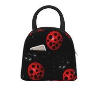 GUOLGP Art Ladybug Tracks - Bolsa de almuerzo con aislamiento elegante, ligera, para el trabajo, la escuela, picnic, mantiene las comidas frescas