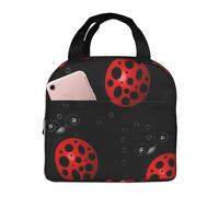 GUOLGP Art Ladybug Tracks - Bolsa térmica ligera con aislamiento para estudiantes, para el trabajo, pícnic, viajes