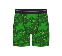 GUOLGP Background St Patrick's Day - Calzoncillos tipo bóxer para hombre, ropa interior elástica suave para uso diario, viajes, gimnasio, Negro, S