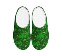 GUOLGP Background St Patrick's Day Glitter Print Cute Washable House Slippers with TPR Sole Unisex Indoor Outdoor Travel Shoes
