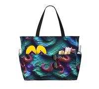 GUOLGP Bolsa con estampado de escamas de dragón mágico en 3D, elegante, impermeable, con múltiples bolsillos, plegable, ligera, aventuras al aire libre