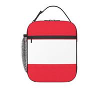 GUOLGP Bolsa de almuerzo práctica con estampado de bandera austriaca, para picnic, aperitivos, bebidas, trabajo, escuela, viajes