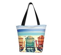 GUOLGP Bolsa de hombro con diseño de escena de playa con sillas, bolsa de hombro de verano, viajes, salidas a la playa, viajes, viajes, viajes, mujeres, hombres, accesorio