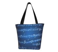 GUOLGP Bolsa de hombro de verano con estampado de notas musicales azules, bolsa de viaje, salidas a la playa, viajes, viajes, viajes, viajes, viajes, viajes, para mujeres y hombres