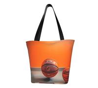 GUOLGP Bolsa de hombro de verano con estampado naranja de baloncesto, bolsa de viaje, playa, salidas diarias, viajes, viajes, mujeres y hombres