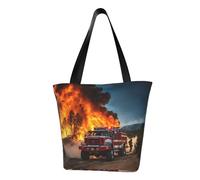 GUOLGP Bolso de hombro de verano con estampado de llamas de bombero, bolsa de viaje, salidas a la playa, viajes, viajes, viajes, viajes, viajes, para mujeres y hombres