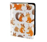GUOLGP Cartera unisex con estampado de ardillas lindas para pasaporte, viajes, familia, vacaciones, documentos, ligera, segura