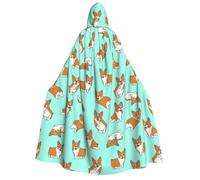 GUOLGP Corgi - Capa con capucha para hombre y mujer, diseño de perro para Halloween, Navidad, carnaval, fiestas temáticas